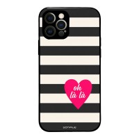 Θήκη Sonique Stripe Stories Series για Apple iPhone 12 Pro Oh La La – Μαύρο