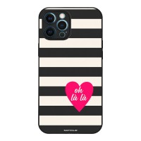 Θήκη Sonique Stripe Stories Series για Apple iPhone 12 Pro Max Oh La La – Μαύρο