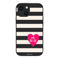 Θήκη Sonique Stripe Stories Series για Apple iPhone 13 Mini Oh La La – Μαύρο
