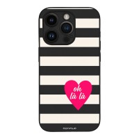 Θήκη Sonique Stripe Stories Series για Apple iPhone 14 Pro Oh La La – Μαύρο