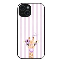 Θήκη Sonique Stripe Stories Series για Apple iPhone 15 Λιλά- Καμηλοπάρδαλη με Τσιχλόφουσκα