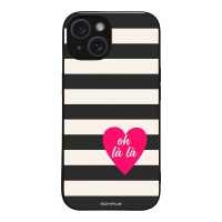 Θήκη Sonique Stripe Stories Series για Apple iPhone 15 Oh La La – Μαύρο