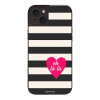 Θήκη Sonique Stripe Stories Series για Apple iPhone 15 Plus Oh La La – Μαύρο