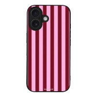 Θήκη Sonique Stripe Stories Series για Apple iPhone 16 Ρίγες Ροζ – Κόκκινο