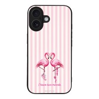 Θήκη Sonique Stripe Stories Series για Apple iPhone 16 Φλαμίνγκο
