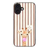 Θήκη Sonique Stripe Stories Series για Apple iPhone 16 Plus Καφέ - Καμηλοπάρδαλη με Τσιχλόφουσκα