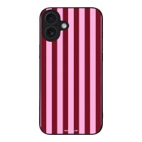 Θήκη Sonique Stripe Stories Series για Apple iPhone 16 Plus Ρίγες Ροζ – Κόκκινο