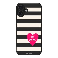 Θήκη Sonique Stripe Stories Series για Apple iPhone 16 Plus Oh La La – Μαύρο