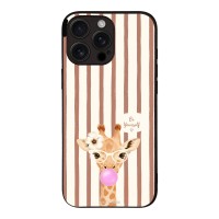 Θήκη Sonique Stripe Stories Series για Apple iPhone 16 Pro Max Καφέ - Καμηλοπάρδαλη με Τσιχλόφουσκα