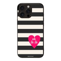 Θήκη Sonique Stripe Stories Series για Apple iPhone 16 Pro Max Oh La La – Μαύρο