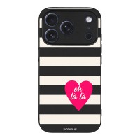 Θήκη Sonique Stripe Stories Series για Apple iPhone 17 Pro Oh La La – Μαύρο
