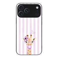 Θήκη Sonique Stripe Stories Series για Apple iPhone 17 Pro Max Λιλά- Καμηλοπάρδαλη με Τσιχλόφουσκα