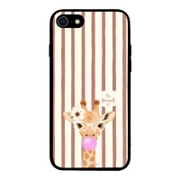 Θήκη Sonique Stripe Stories Series για Apple iPhone 7 / iPhone 8 / iPhone SE 2020 / iPhone SE 2022 Καφέ - Καμηλοπάρδαλη με Τσιχλόφουσκα
