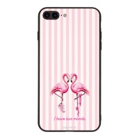 Θήκη Sonique Stripe Stories Series για Apple iPhone 7 Plus / iPhone 8 Plus Φλαμίνγκο