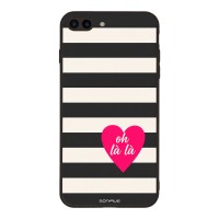 Θήκη Sonique Stripe Stories Series για Apple iPhone 7 Plus / iPhone 8 Plus Oh La La – Μαύρο