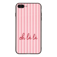 Θήκη Sonique Stripe Stories Series για Apple iPhone 7 Plus / iPhone 8 Plus Oh La La – Ροζ
