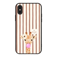Θήκη Sonique Stripe Stories Series για Apple iPhone X / iPhone XS Καφέ - Καμηλοπάρδαλη με Τσιχλόφουσκα