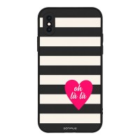 Θήκη Sonique Stripe Stories Series για Apple iPhone X / iPhone XS Oh La La – Μαύρο