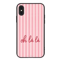 Θήκη Sonique Stripe Stories Series για Apple iPhone X / iPhone XS Oh La La – Ροζ