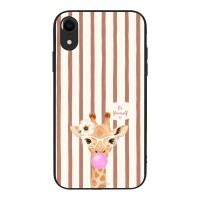 Θήκη Sonique Stripe Stories Series για Apple iPhone XR Καφέ - Καμηλοπάρδαλη με Τσιχλόφουσκα