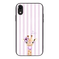 Θήκη Sonique Stripe Stories Series για Apple iPhone XR Λιλά- Καμηλοπάρδαλη με Τσιχλόφουσκα