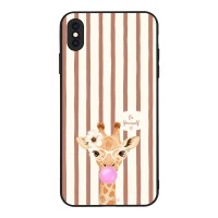 Θήκη Sonique Stripe Stories Series για Apple iPhone XS MAX Καφέ - Καμηλοπάρδαλη με Τσιχλόφουσκα