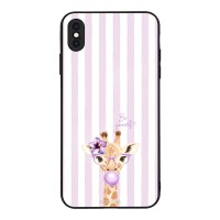 Θήκη Sonique Stripe Stories Series για Apple iPhone XS MAX Λιλά- Καμηλοπάρδαλη με Τσιχλόφουσκα