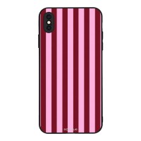 Θήκη Sonique Stripe Stories Series για Apple iPhone XS MAX Ρίγες Ροζ – Κόκκινο