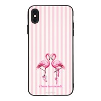Θήκη Sonique Stripe Stories Series για Apple iPhone XS MAX Φλαμίνγκο