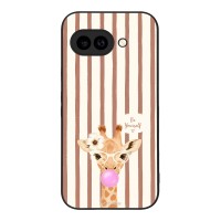 Θήκη Sonique Stripe Stories Series για Google Pixel 9a 5G Καφέ - Καμηλοπάρδαλη με Τσιχλόφουσκα