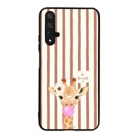 Θήκη Sonique Stripe Stories Series για Honor 20 / Nova 5T Καφέ - Καμηλοπάρδαλη με Τσιχλόφουσκα
