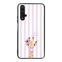 Θήκη Sonique Stripe Stories Series για Honor 20 / Nova 5T Λιλά- Καμηλοπάρδαλη με Τσιχλόφουσκα
