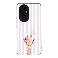 Θήκη Sonique Stripe Stories Series για Honor 200 5G Λιλά- Καμηλοπάρδαλη με Τσιχλόφουσκα