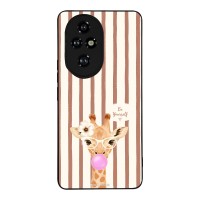 Θήκη Sonique Stripe Stories Series για Honor 200 Pro 5G Καφέ - Καμηλοπάρδαλη με Τσιχλόφουσκα