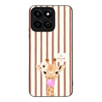 Θήκη Sonique Stripe Stories Series για Honor 200 Smart 5G Καφέ - Καμηλοπάρδαλη με Τσιχλόφουσκα