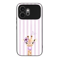 Θήκη Sonique Stripe Stories Series για Honor 600 5G Λιλά- Καμηλοπάρδαλη με Τσιχλόφουσκα