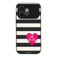 Θήκη Sonique Stripe Stories Series για Honor 600 5G Oh La La – Μαύρο