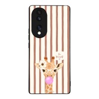Θήκη Sonique Stripe Stories Series για Honor 70 5G Καφέ - Καμηλοπάρδαλη με Τσιχλόφουσκα