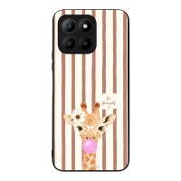 Θήκη Sonique Stripe Stories Series για Honor 70 Lite 5G Καφέ - Καμηλοπάρδαλη με Τσιχλόφουσκα