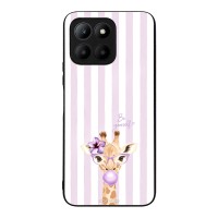 Θήκη Sonique Stripe Stories Series για Honor 70 Lite 5G Λιλά- Καμηλοπάρδαλη με Τσιχλόφουσκα