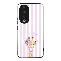 Θήκη Sonique Stripe Stories Series για Honor 90 5G Λιλά- Καμηλοπάρδαλη με Τσιχλόφουσκα