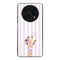 Θήκη Sonique Stripe Stories Series για Honor Magic4 Lite 5G Λιλά- Καμηλοπάρδαλη με Τσιχλόφουσκα