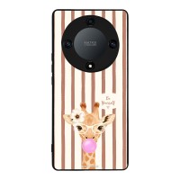 Θήκη Sonique Stripe Stories Series για Honor Magic5 Lite 5G Καφέ - Καμηλοπάρδαλη με Τσιχλόφουσκα