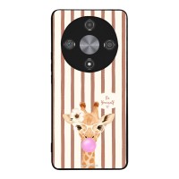 Θήκη Sonique Stripe Stories Series για Honor Magic6 Lite 5G Καφέ - Καμηλοπάρδαλη με Τσιχλόφουσκα