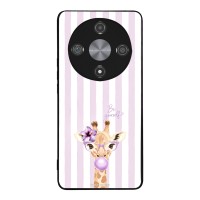 Θήκη Sonique Stripe Stories Series για Honor Magic6 Lite 5G Λιλά- Καμηλοπάρδαλη με Τσιχλόφουσκα