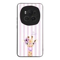 Θήκη Sonique Stripe Stories Series για Honor Magic6 Pro 5G Λιλά- Καμηλοπάρδαλη με Τσιχλόφουσκα