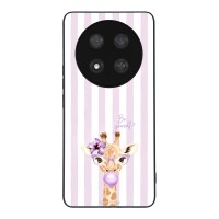 Θήκη Sonique Stripe Stories Series για Honor Magic7 Lite 5G Λιλά- Καμηλοπάρδαλη με Τσιχλόφουσκα
