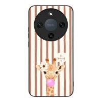 Θήκη Sonique Stripe Stories Series για Honor Magic8 Lite 5G Καφέ - Καμηλοπάρδαλη με Τσιχλόφουσκα