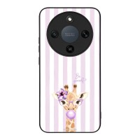 Θήκη Sonique Stripe Stories Series για Honor Magic8 Lite 5G Λιλά- Καμηλοπάρδαλη με Τσιχλόφουσκα