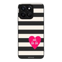 Θήκη Sonique Stripe Stories Series για Honor X7c Oh La La – Μαύρο